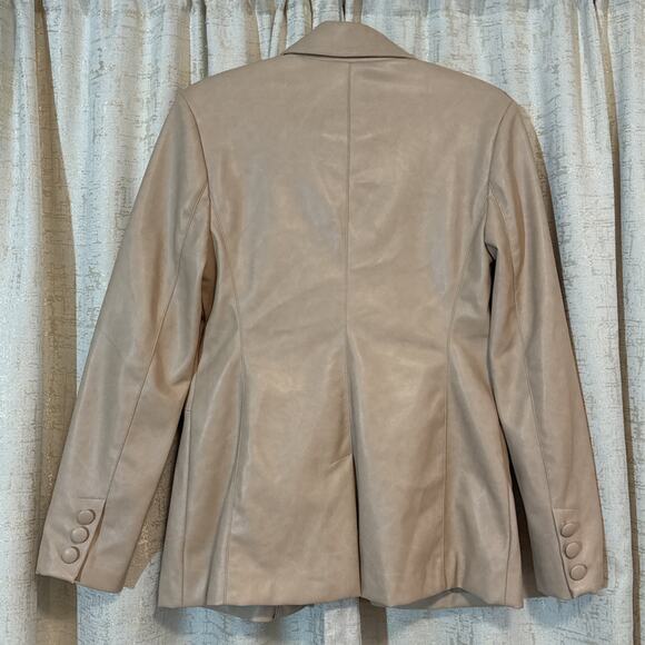 Avec Les Filles Jacket Pink Vegan Faux Leather Coat Quiet Luxury Women's Medium - Picture 2 of 5